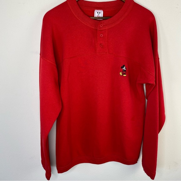 disney wear Tops - Vintage 90s Disney wear Mickey embroidered Henley sweatshirt unisex size large